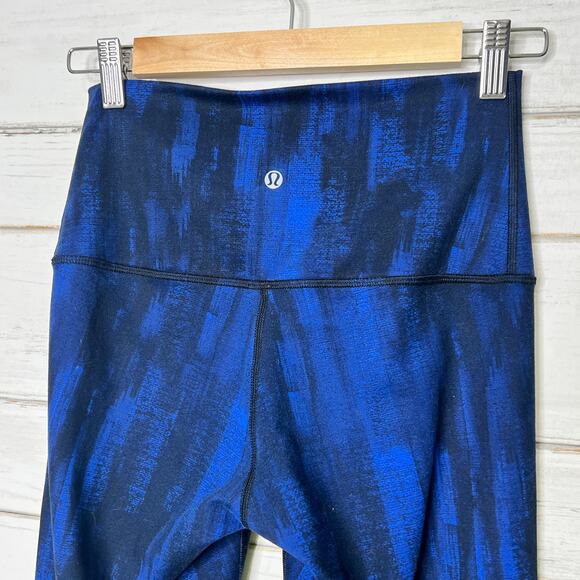 Lululemon Wonder Under Pant Roll Down Luon Nightsky Blue Leggings Size 6 - Picture 6 of 10